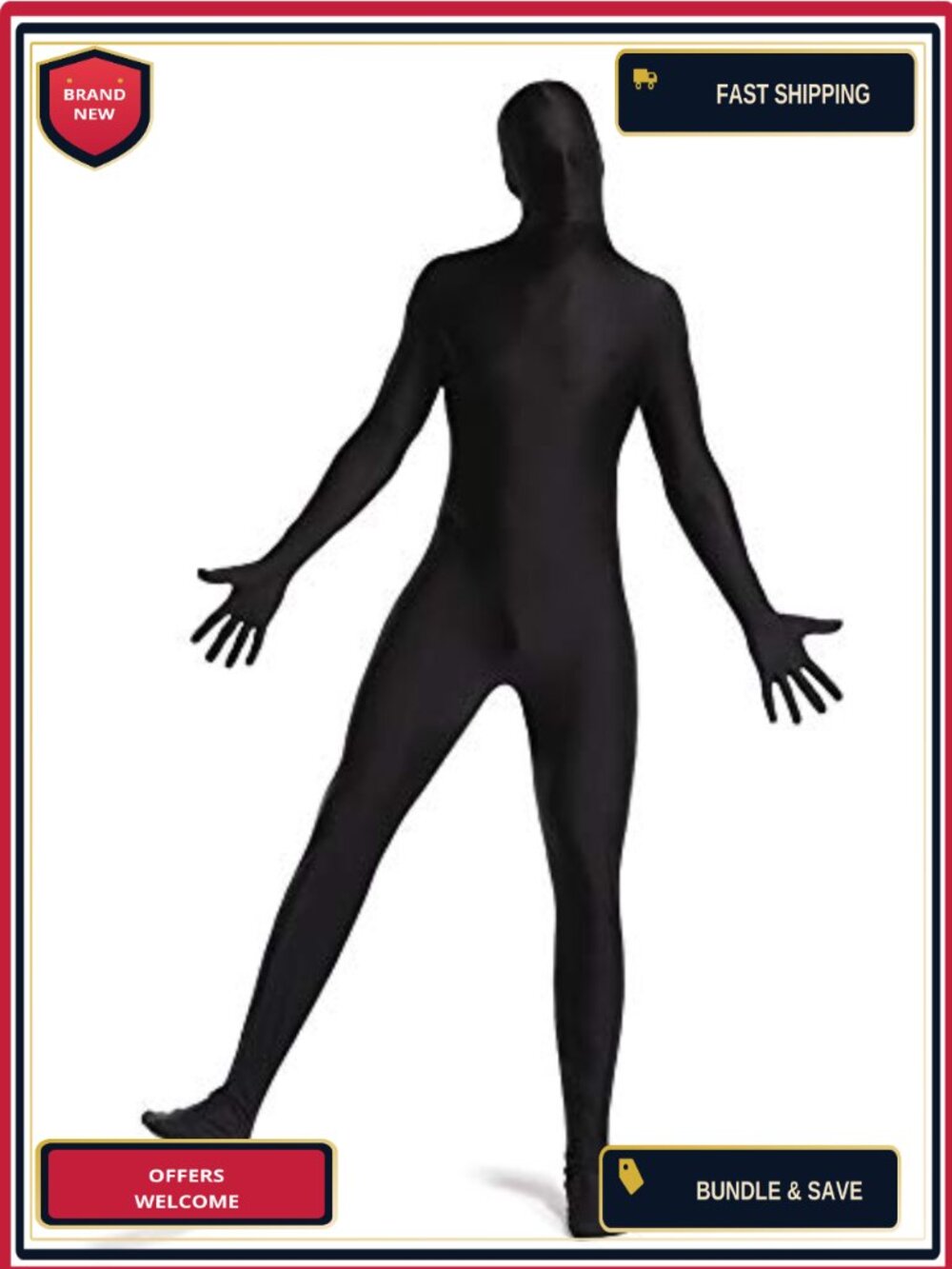 Full Bodysuit Spandex Zentai Costume Hooded Body Suit Unisex Adult